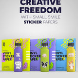 Premium Printable Vinyl Sticker Paper for Inkjet Printer and Laser - 100 White Glossy Sticker Paper Waterproof - Durability Adhesive Paper 8.5x11 (Shine Glossy, 100 Sheets)