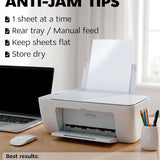 Premium Printable Vinyl Sticker Paper for Inkjet Printer and Laser - 20 White Glossy Sticker Paper Waterproof - Durability Adhesive Paper 8.5 x 11, Fast Dry, Holds Ink Well, Great for Cutting Machines