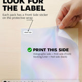 Clear Holographic Sticker Paper for Inkjet Printer and Laser – 50 Sheets, 8.5x11 Printable Vinyl Clear Sticker Paper, Waterproof Transparent Labels for DIY Stickers & Decals