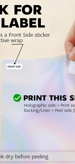 Clear Holographic Sticker Paper for Inkjet Printer and Laser – 20 Sheets, 8.5x11 Printable Vinyl Clear Sticker Paper, Waterproof Transparent Labels for DIY Stickers & Decals