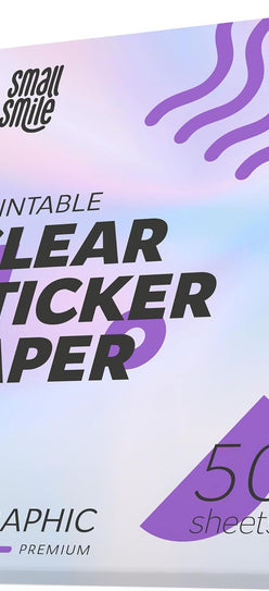 Clear Holographic Sticker Paper for Inkjet Printer and Laser – 50 Sheets, 8.5x11 Printable Vinyl Clear Sticker Paper, Waterproof Transparent Labels for DIY Stickers & Decals