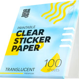 95% Clear Sticker Paper for Inkjet Printer and Laser – 100 Sheets, 8.5x11 Transparent Sticker Paper, Printable Vinyl, Waterproof Clear Labels for DIY Stickers & Decals