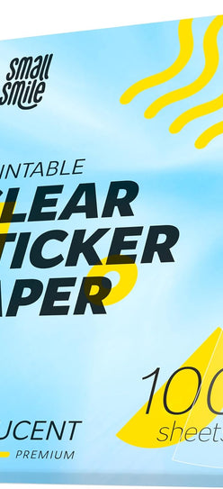 95% Clear Sticker Paper for Inkjet Printer and Laser – 100 Sheets, 8.5x11 Transparent Sticker Paper, Printable Vinyl, Waterproof Clear Labels for DIY Stickers & Decals
