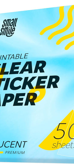 95% Clear Sticker Paper for Inkjet Printer and Laser – 50 Sheets, 8.5x11 Transparent Sticker Paper, Printable Vinyl, Waterproof Clear Labels for DIY Stickers & Decals