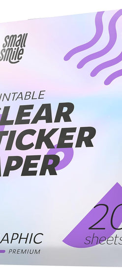 Clear Holographic Sticker Paper for Inkjet Printer and Laser – 20 Sheets, 8.5x11 Printable Vinyl Clear Sticker Paper, Waterproof Transparent Labels for DIY Stickers & Decals