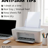 Premium Printable Vinyl Sticker Paper for Inkjet Printer and Laser - 50 White Matte Sticker Paper Waterproof - Durability Adhesive Paper 8.5 x 11, Fast Dry, Holds Ink Well, Great for Cutting Machines