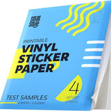 Premium Printable Vinyl Sticker Paper for Inkjet Printer and Laser - 4 White Matte and Glossy Sticker Paper Waterproof - Durability Adhesive Paper 8.5 x 11, Holds Ink Well, Great for Cutting Machines