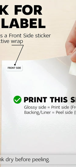 Premium Printable Vinyl Sticker Paper for Inkjet Printer and Laser - 200 White Glossy Sticker Paper Waterproof - Durability Adhesive Paper 8.5x11 (Shine Glossy, 200 Sheets)