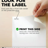 Premium Printable Vinyl Sticker Paper for Inkjet Printer and Laser - 100 White Glossy Sticker Paper Waterproof - Durability Adhesive Paper 8.5x11 (Shine Glossy, 100 Sheets)