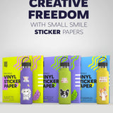 Premium Printable Vinyl Sticker Paper for Inkjet Printer and Laser - 20 White Matte Sticker Paper Waterproof - Durability Adhesive Paper 8.5 x 11, Fast Dry, Holds Ink Well, Great for Cutting Machines
