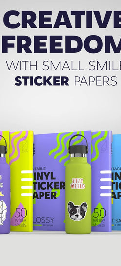 Premium Printable Vinyl Sticker Paper for Inkjet Printer and Laser - 20 White Matte Sticker Paper Waterproof - Durability Adhesive Paper 8.5 x 11, Fast Dry, Holds Ink Well, Great for Cutting Machines