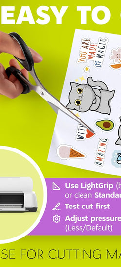 Premium Printable Vinyl Sticker Paper for Inkjet Printer and Laser - 50 White Matte Sticker Paper Waterproof - Durability Adhesive Paper 8.5 x 11, Fast Dry, Holds Ink Well, Great for Cutting Machines