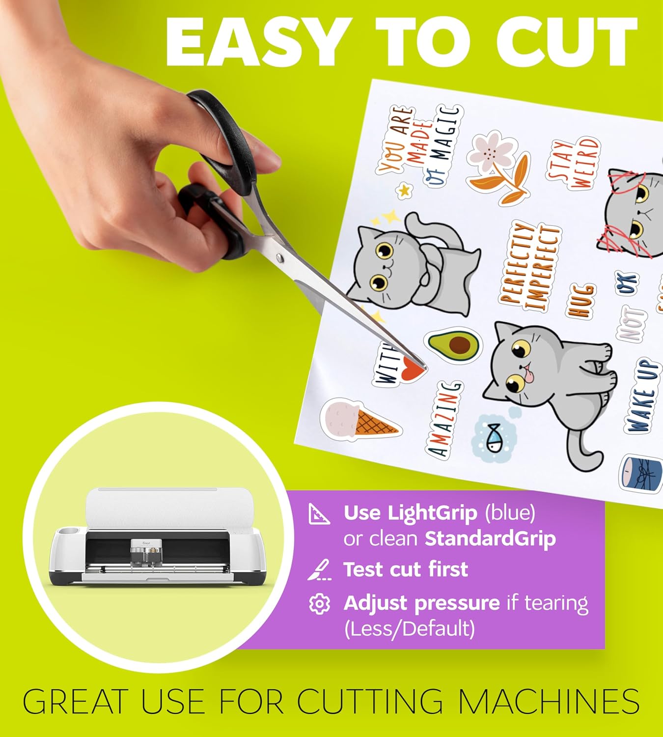 Premium Printable Vinyl Sticker Paper for Inkjet Printer and Laser - 200 White Matte Sticker Paper Waterproof - Durability Adhesive Paper 8.5x11 (Matte, 200 Sheets)