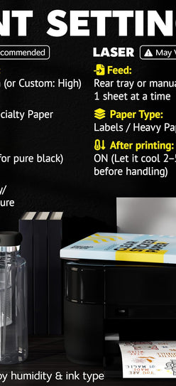 95% Clear Sticker Paper for Inkjet Printer and Laser – 50 Sheets, 8.5x11 Transparent Sticker Paper, Printable Vinyl, Waterproof Clear Labels for DIY Stickers & Decals