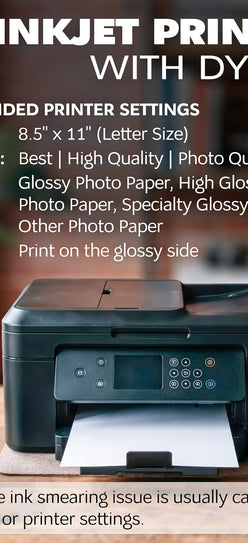 Premium Printable Glossy Sticker Paper for Inkjet Printer - 130 White Adhesive Sticker Sheets - Glossy Photo Sticker Paper 8.5 x 11 Inch for DIY Labels, Crafts and Photo Printing