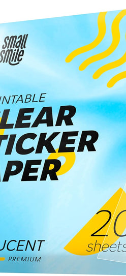 95% Clear Sticker Paper for Inkjet Printer and Laser – 20 Sheets, 8.5x11 Transparent Sticker Paper, Printable Vinyl, Waterproof Clear Labels for DIY Stickers & Decals