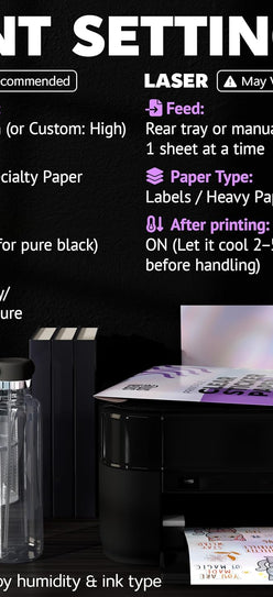 Clear Holographic Sticker Paper for Inkjet Printer and Laser – 20 Sheets, 8.5x11 Printable Vinyl Clear Sticker Paper, Waterproof Transparent Labels for DIY Stickers & Decals