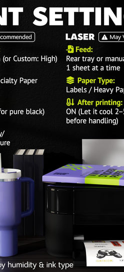 Premium Printable Vinyl Sticker Paper for Inkjet Printer and Laser - 200 White Glossy Sticker Paper Waterproof - Durability Adhesive Paper 8.5x11 (Shine Glossy, 200 Sheets)