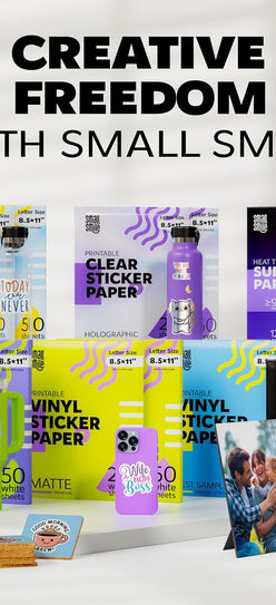 Premium Printable Glossy Sticker Paper for Inkjet Printer - 200 White Adhesive Sticker Sheets - Glossy Photo Sticker Paper 8.5 x 11 Inch for DIY Labels, Crafts and Photo Printing