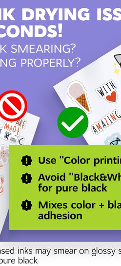 Premium Printable Vinyl Sticker Paper for Inkjet Printer and Laser - 100 White Glossy Sticker Paper Waterproof - Durability Adhesive Paper 8.5x11 (Shine Glossy, 100 Sheets)