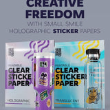 Clear Holographic Sticker Paper for Inkjet Printer and Laser – 20 Sheets, 8.5x11 Printable Vinyl Clear Sticker Paper, Waterproof Transparent Labels for DIY Stickers & Decals