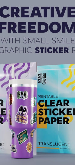 Clear Holographic Sticker Paper for Inkjet Printer and Laser – 20 Sheets, 8.5x11 Printable Vinyl Clear Sticker Paper, Waterproof Transparent Labels for DIY Stickers & Decals