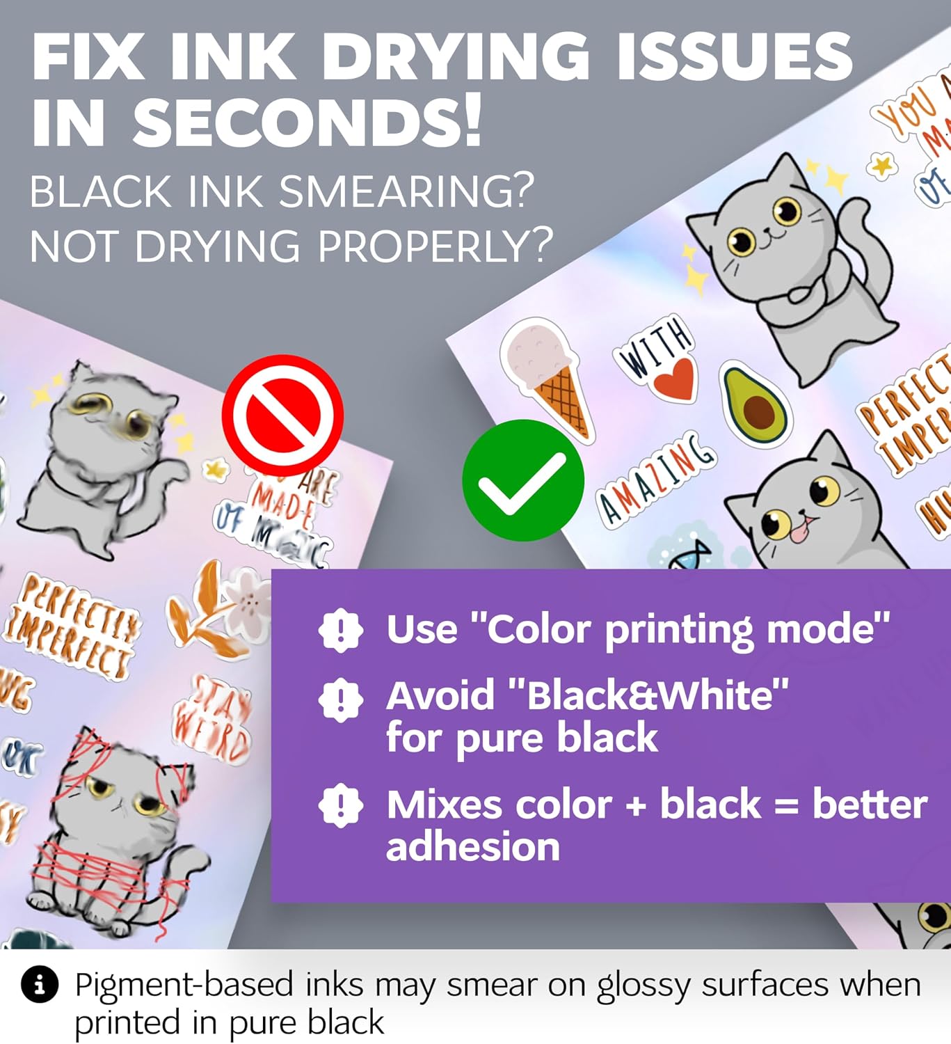 Clear Holographic Sticker Paper for Inkjet Printer and Laser – 50 Sheets, 8.5x11 Printable Vinyl Clear Sticker Paper, Waterproof Transparent Labels for DIY Stickers & Decals